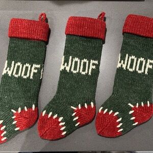 Festive Green and Red Dog Christmas Stockings